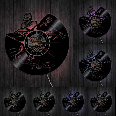Musikk Vinyl Plate Veggklokke - Piano Boy LED Lys Veggklokke - Vinyl Klokke - Stue Veggdekor - Unike Gaver til Musikkelsker