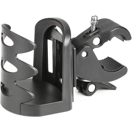 Mugghållare, 360 graders rotation cykel vattenflaskhållare, universell för rullatorer, rullstolar, cyklar, barnvagnar och motorcykeltillbehör