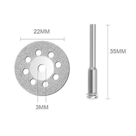 24 stk. diamantskjærehjul 22 mm diameter kutteskiver med 4 stk. 3 mm dor Erstatning for Dremel roterende verktøy