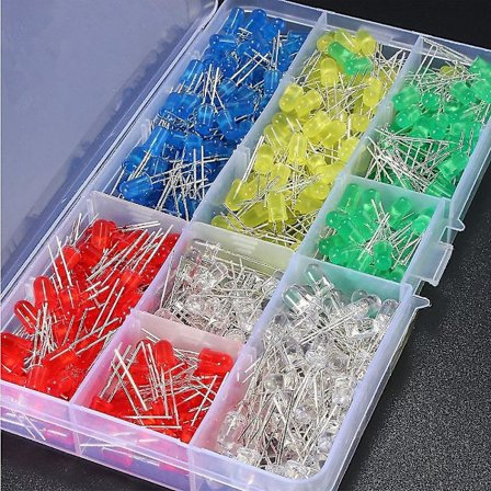 200 stk. 5mm LED Dioder 5 Farver Elektronik Komponenter Runde