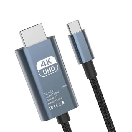 Type C til HDTV 4K60Hz USBC til HDMI-kabel til bærbar skærm TV Projektor Konferencelokale Præsentationer (FMY)