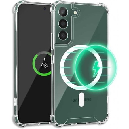 Samsung S22 läpinäkyvä iskunvaimenninkotelo, MagSafe-yhteensopiva