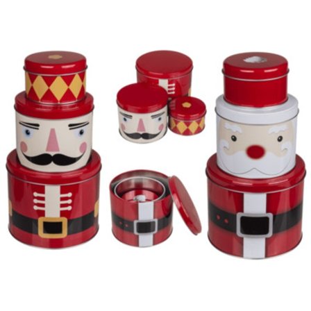 Out of the Blue Christmas Metal Tin Box - 3pcs. - 2 assorti Designs