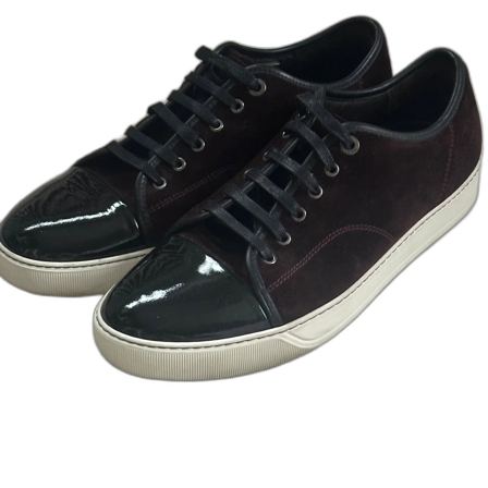 Lanvin sneakers i mörk vinröd mocka