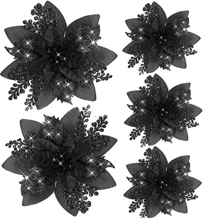 20 st 14,5 cm Glitter Konstgjorda Julblommor God Julgransdekorationer Gott Nytt År Ornament Jul,c