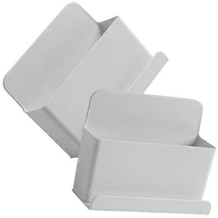 Opbevaringsboks til fjernbetjeninger, 2 stk. vægmonteret hængende opbevaring til væghylder