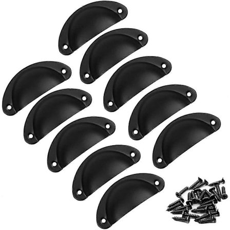 10 kpl Vintage Kuori Kahva, Oven Nuppi, Huonekalujen Kahva, Retro Rauta Ovenkahvat Ruuveilla Kaapin Laatikon Keittiön Kaappiin, 8,2 cm x 3,5 cm