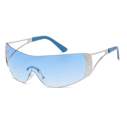 Trendy Y2K Rimless Wraparound Solbriller - til kvinder og mænd, stilfulde rammeløse overdimensionerede wraparound briller til cykling, sport, shopping