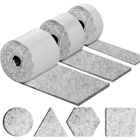 Selvklæbende filt puder - Glidere til stole møbler 3 ruller (100 * 10cm+100 * 5cm+100 * 2cm) - 4mm tyk pude til stol-FF-