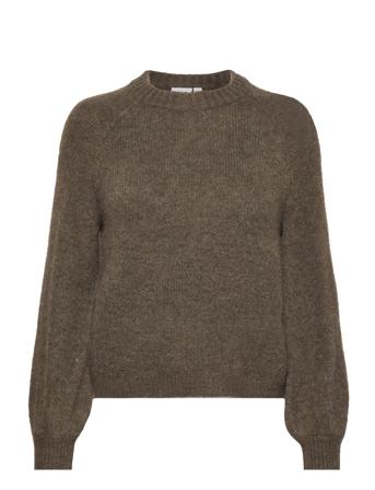 Vijamina O-Neck L/S Knit Top - Noos Brown Vila