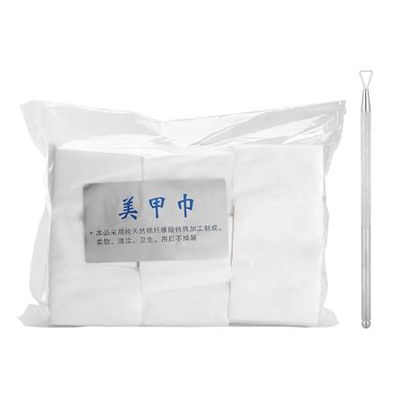 Trekantet hoved rustfrit stål neglegel polish remover pusher + 900 stk negle servietter negle rengøringsmiddel