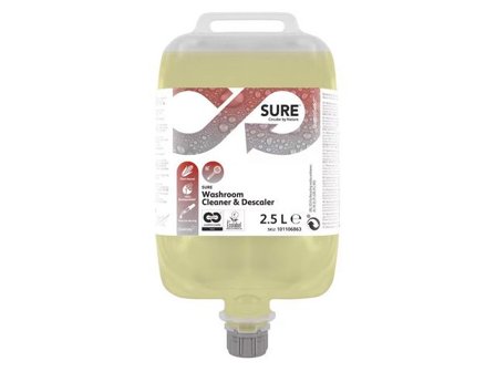 SURE Avkalkningsmedel Washroom Cleaner & Descaler QS 2,5L - Lyreco - Städ och hygien - Rengöringsmedel - Sanitetsrent
