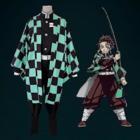 4-14 år Barndräkt Anime Outfits-r Kamado Tanjiro 11-12 Years