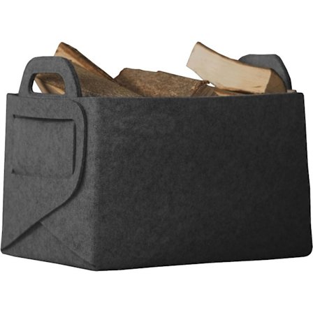 Multifunktionel filt kurv med gummikant, sort