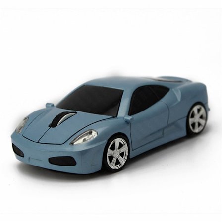 Trådløs mus i bilform Ergonomisk Optisk Mus Usb 2.4g Mini Modtager Kompatibel med Windows Laptop Notebook Mac Lyseblå