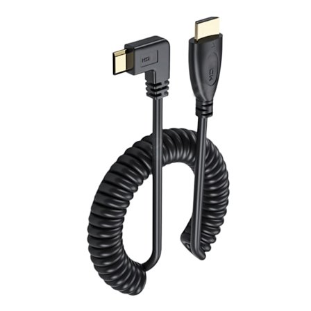 Højhastigheds Mini HDMI-kompatibelt til HDMI-kompatibelt spiralsnoet kabel med forgyldte stik for stabil signaloverførsel