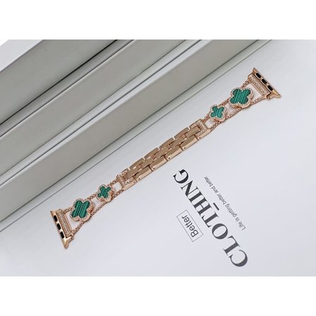 Klockarmband för Apple Watch iWatch 22MM universal Roséguld + grön