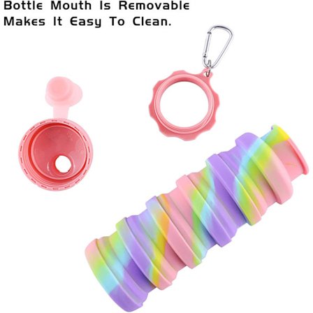 Vikbar Silikon Vattenflaska Sport Resa Vandring 500ml