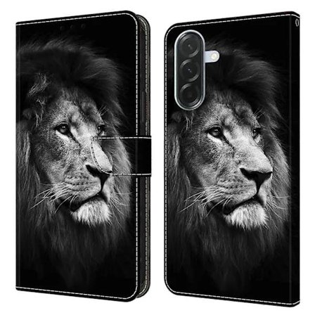 TKdaddy Samsung Galaxy A16 5G/4G Etui - Pung Etui med Mønstertryk Stativ, Løve Design Læder Telefoncover.SA
