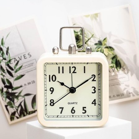 Firkant vækkeur - soveværelsesvækkeur, studentervækkeur, mini vækkeur