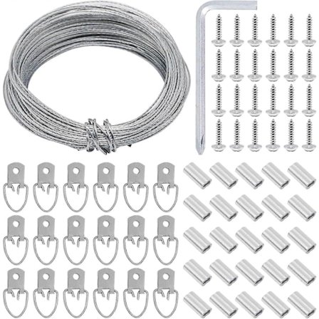 YuGtcen Billedophængningswire, 20 meter Billedophængningswire Kit, Billedwire, d