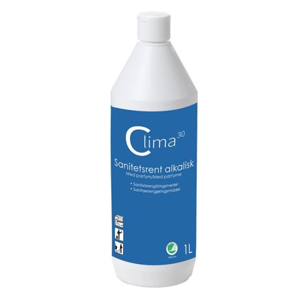 CLIMA30 Sanitetsrent Alkalisk parfym 1L - Lyreco - Städ och hygien - Rengöringsmedel - Sanitetsrent
