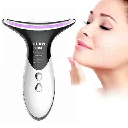 Skin Rejuvenation EMS LED Photon Therapy Neck Massager - USB-lataus