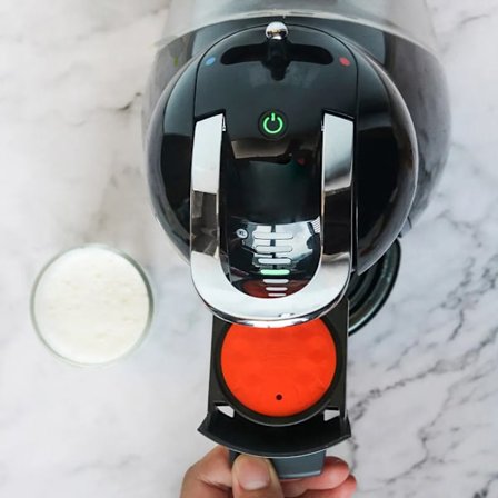 Återanvändbar mjölkkapsel i rostfritt stål, påfyllningsbar mjölkskumkapsel kompatibel med Dolce Gusto