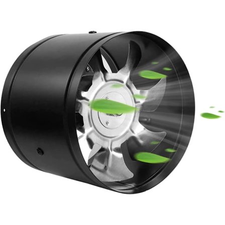 Ventilasjonsvifte Ø 100mm, Avtrekksvifte, Kanalvifte, Aksial Avtrekk Inline Kanal for Bad, Toalett, Telt, Garasje, Kjøkken, Drivhus (Svart - Ø 100mm)