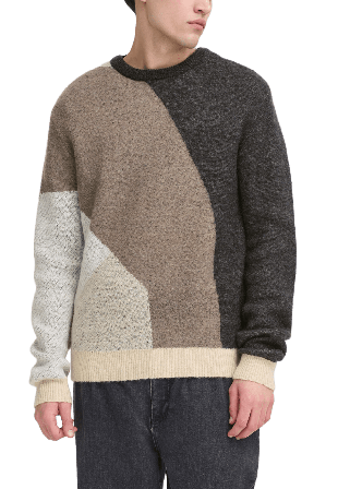 Casual Friday Cfnoe Geometric Crew Neck Pullover Tröjor Herr Grå XL