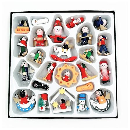 Juletræspynt - Rustikke Julepynt til Bondegården - Trævedhæng