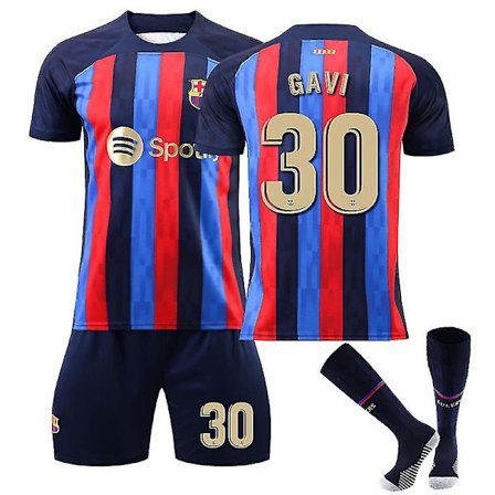 Gavi #30 trÃ ̧je Fc Barcelona 22/23 sÃ son hjemme fodboldtrÃ ̧je sÃ t V