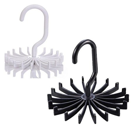 Kääntyvä teline henkari vaatekaappiin solmioille ja vöille, säilytysteline Au-fast. (valkoinen+musta)(2kpl)