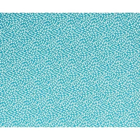 Kupong av Crafty bomullstyg - Vita kronblad - Petrolblå bakgrund - 45 x 55 cm