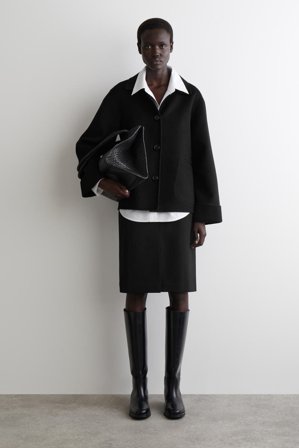 COS Women's Double Faced Wool Short Jacket in Black