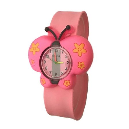 Børne tegneserie ur sommerfugl/elefant quartz ur bedste børneur sommerfugl pulver Butterfly powder