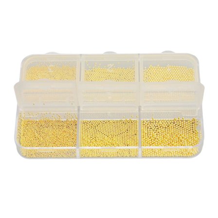 Nail Art Pearls Home Salon Exquisite DIY Metal Mini Nail Pearls Decoration for Nail Artists Beginners Gold