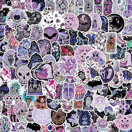 100 stk. Ghost Goth Halloween-klistremerpakke for barn, søte estetiske vinyl-klistremerker for Halloween-festdekorasjoner for bærbare datamaskiner, 