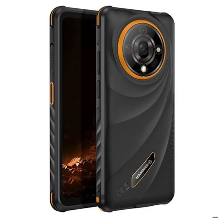 Smartphone Hammer Iron 6 5G 6 Go / 128 Go Android 15 IP69 Batteri 6050mAh Hammer Sort / Orange