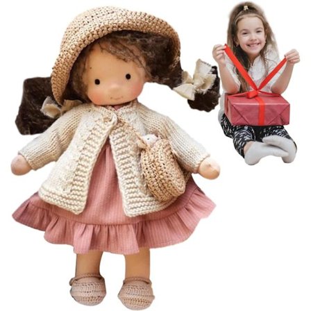 Håndlavede Waldorfdukker, Bomulds Wal-dorf Dukke Piger Dåb, Sød Waldorfdoll Juledukke, Tegneserie Sød Blød Dukke Krøllet Hår Pige Plysdukke