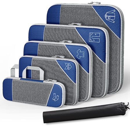 6-pack kompressionsförvaringspåsar, resetillbehör, expanderbara förvaringsorganisatörer