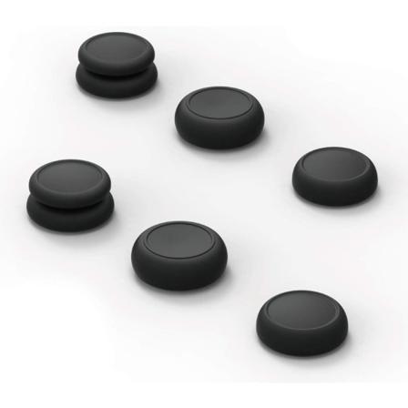 3 par (6 stykker) - Sort, Skin Thumb Grip Set, CQC og FPS, Joystick Cap, Analog Stick Cap til Nintendo Switch Joy-Con Controller og Switch OLED