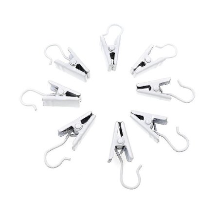 50-pak Hvide Gardinerclips Rustfrit Stål Metal String Party Markise Lys Hængekroge Til Boligindretning LIR