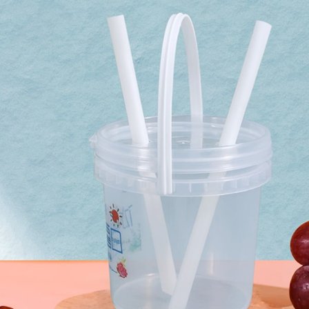 150ML-1500ML plasthinkar + lock - Tom vit med handtag -