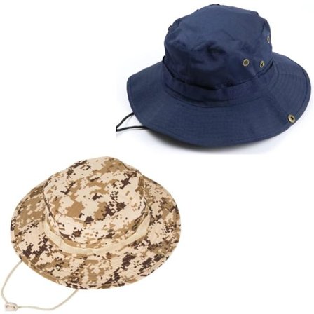 Solhatte til mænd og kvinder, spandhat UPF 50+ Boonie Hat sammenklappelig UV-beskyttelse Vandring Strandfiskeri Sommer Safari