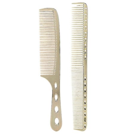 Hårkam i rustfritt stål, antistatisk stylingkam for salong, hårpleieverktøy (luksuriøs gull)