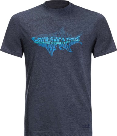 Jack Wolfskin Men's Ocean Life Tee Men short-sleeved sweaters Blue L