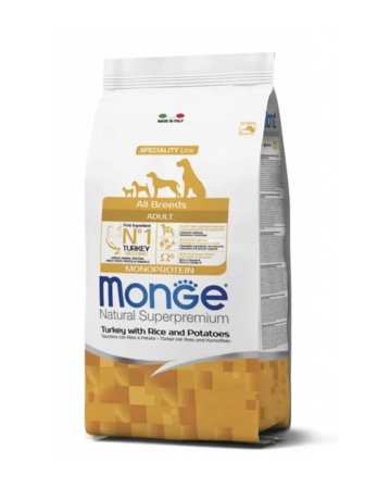 Monge Natural Superpremium Monoprotein Cibo Secco Tacchino Riso