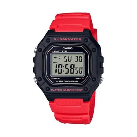 CASIO Sportklocka W-218H-4BVEF - Herr - Röd - 5 bar