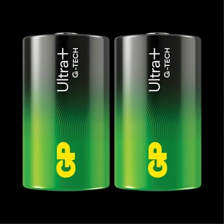 GP Ultra Plus Alkaline D batteri, 13AUP/LR20, 2-pack